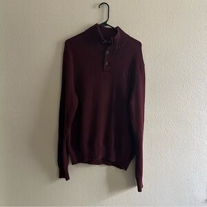 Polo Ralph Lauren Burgundy Knit Three Button Sweater
